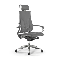 Кресло для руководителя Yoga 2DM B2-10K черный (бежевая строчка)