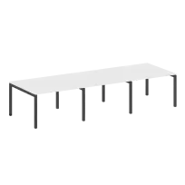 Metal System Quattro Перег. стол (3 столешницы) на П-оразном м/к 50БП.ПРГ-3.2 Акация/Антрацит металл 3600*1235*750