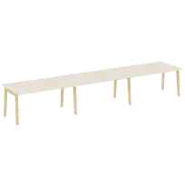 Onix Wood Стол переговорный (3 столешницы) OW.PRG-3.4 Белый бриллиант/Дуб светлый/Белый металл 4740×980×750