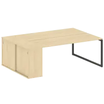 Metal System Quattro Р. ст. с шкафом-купе на О-образном м/к 40БО.РС-СШК-1.5 Т Акация/Антрацит металл 2210*1475*750