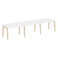 Onix Wood Стол переговорный (3 столешницы) OW.PRG-3.2 Белый бриллиант/Дуб светлый/Белый металл 3540×980×750