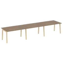 Onix Wood Стол переговорный (3 столешницы) OW.PRG-3.3 Белый бриллиант/Дуб светлый/Белый металл 4140×980×750