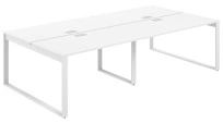 Стол-бенч с лючком Allegro / 2800×1438×750  / Профиль О-образный: 70×20 Белый / Столешница: Белый / AG.145.WH.L.72.WH