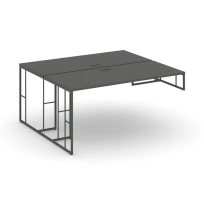 Стол-бенч на металлокаркасе для опорной тумбы Rift RF.DRSOT-014 Дуб Табак/Металл Черный 1580×1432×750