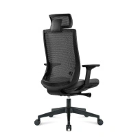 Кресло для руководителя NORDEN Ruby black / черный пластик / черная сетка / черная ткань