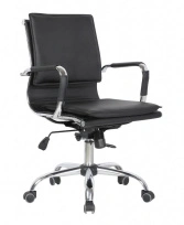 Кресло офисное College CLG-617 LXH-B BLACK  Кожа PU Черный / Крестовина хром