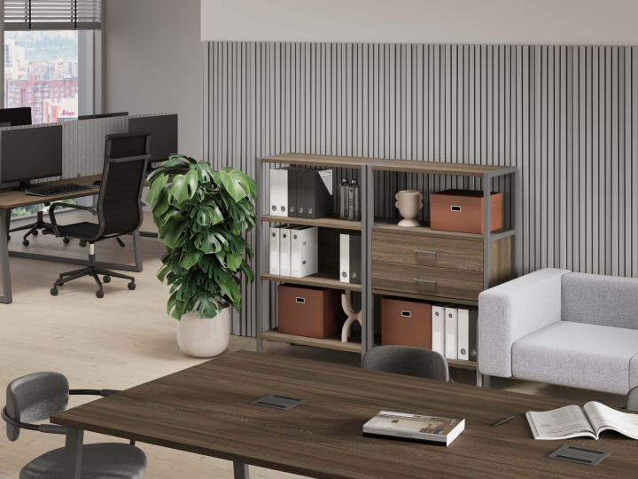 Мебель для персонала Shelf System цвет Вяз Благородный / Металл Серый
