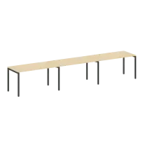 Metal System Quattro Р. ст. на 3 раб. места на П-образном м/к 40БП.СМ-3.3 Акация/Антрацит металл 4200*720*750