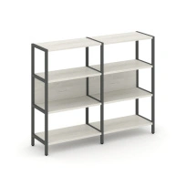 Двухсекционный стеллаж трехъярусный Shelf System SN.STM-321 Тиквуд Светлый/Металл Антрацит 1590×400×1246