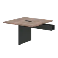 Стол для переговоров приставной VRFCT 1212 Американский орех/Яшма черный 1200×1200×750 VELION VENEER