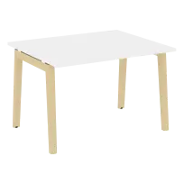 Onix Wood Стол переговорный (1 столешница) OW.PRG-1.2 Белый бриллиант/Дуб светлый/Белый металл 1180×980×750