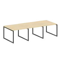 Metal System Quattro Перег. стол (3 столешницы) на О-оразном м/к 40БО.ПРГ-3.1 Акация/Антрацит металл 3000*1235*750