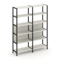 Двухсекционный стеллаж пятиярусный Shelf System SN.STM-521 Вяз Благородный/Металл Черный 1590×400×1980