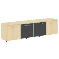 Тумба модульная LT.TS-4.5 black Yalta / Дуб Мали – Стекло Black 2188×450×580
