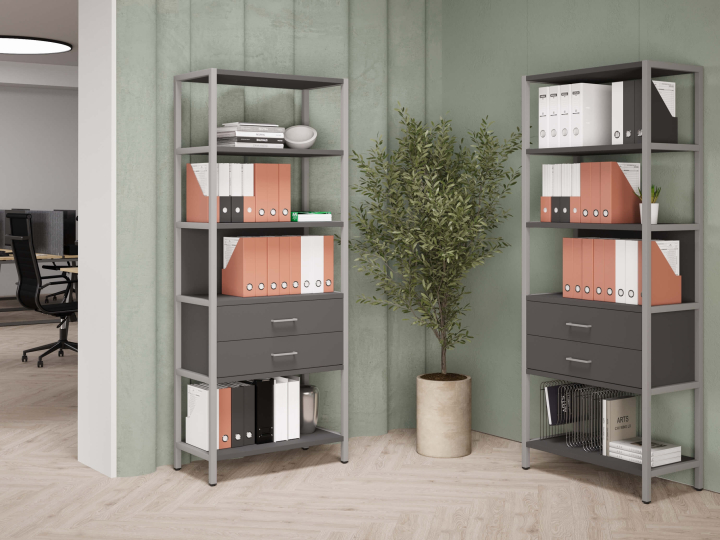 Мебель для персонала Shelf System цвет Антрацит / Металл Серый