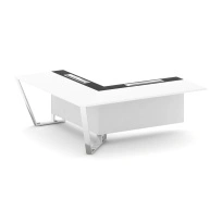 Завершающий угловой модуль левый Steel Meet MM-PR.B.SPZOU-20(L) / Тиквуд Светлый – Графит Глянец – Нержавеющая Сталь – Хром / 2000×2000×750