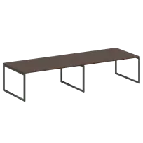Metal System Quattro Перег. стол (2 столешницы) на О-образном м/к 40БО.ПРГ-2.5 Акация/Антрацит металл 3600*1235*750