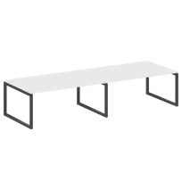 Metal System Quattro Перег. стол (2 столешницы) на О-образном м/к 50БО.ПРГ-2.5 Акация/Антрацит металл 3600*1235*750