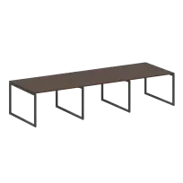Metal System Quattro Перег. стол (3 столешницы) на О-оразном м/к 40БО.ПРГ-3.2 Акация/Антрацит металл 3600*1235*750
