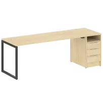 Metal System Quattro Р. ст. с тумбой на О-образном м/к 40БО.РС-СТП-1.5 Акация/Антрацит металл 2212*720*750