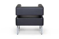 Мягкое кресло МС Euroforma / Экокожа Euroline / Черный 9100 / 740×630×750