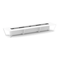 Стол для переговоров прямоугольный Steel Meet KM-PR.B.SP-18 / Тиквуд Светлый – Графит Глянец – Металл Белый / 6000×1600×750