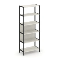 Односекционный стеллаж пятиярусный Shelf System SN.STM-511 Тиквуд Светлый/Металл Черный 810×400×1980
