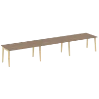 Onix Wood Стол переговорный (3 столешницы) OW.PRG-3.4 Белый бриллиант/Дуб светлый/Белый металл 4740×980×750