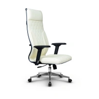 Кресло для руководителя Метта L 1m 44M/4D_17834_Кожа перфорированная NewLeather – Темно-бордовый