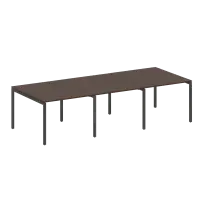 Metal System Quattro Перег. стол (3 столешницы) на П-оразном м/к 40БП.ПРГ-3.1 Акация/Антрацит металл 3000*1235*750