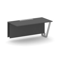 Сектор переговорного стола проходной Steel Meet KD-PR.B.SPPO-16 / Тиквуд Светлый – Металл Серый / 1600×800×750