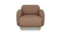 Кресло Wave Euroforma / Экокожа Nappa / Опоры Металл / Коричневый / 900×870×740