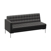 Forest Секция с подлокотником трехместная левая FR-SP-03 (L) Romeo 12 Чёрный/Серый металл 1850×800×840