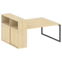 Metal System Quattro Р. ст. с шкафом-купе на О-образном м/к 40БО.РС-СШК-2.4 Т Акация/Антрацит металл 2010*1475*1098