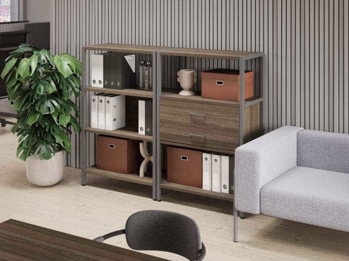 Мебель для персонала Shelf System цвет Вяз Благородный / Металл Серый