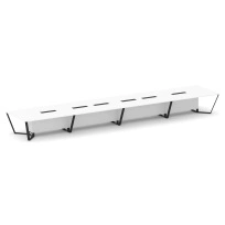 Стол для переговоров прямоугольный Steel Meet KD-PR.B.SP-24 / Тиквуд Светлый – Металл Черный / 8000×1600×750