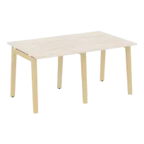 Onix Wood Стол переговорный (2 столешницы) OW.PRG-2.0 Белый бриллиант/Дуб светлый/Белый металл 1560×980×750