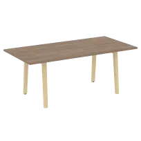 Onix Wood Direct Стол переговорный OW.PRG-19 Белый бриллиант/Дуб светлый/Белый металл 1980×980×750