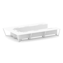 Стол для переговоров П-образный Steel Meet KD-PR.B.SP-15P / Тиквуд Светлый – Металл Белый / 4800×3200×750