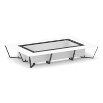 Стол для переговоров прямоугольный Steel Meet KM-PR.B.SP-20K / Тиквуд Светлый – Графит Глянец – Металл Антрацит / 4800×3200×750