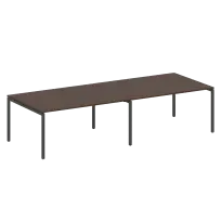 Metal System Quattro Перег. стол (2 столешницы) на П-образном м/к 40БП.ПРГ-2.4 Акация/Антрацит металл 3200*1235*750
