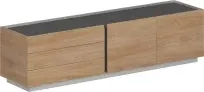 Тумба опорная приставная левая Oliver / OL-20-13.OS.DT.DT.L / 2231×550×569 / Корпус: Оникс серый / Фасады:  Дуб табак