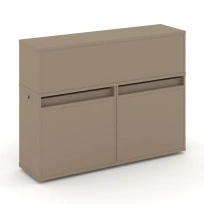 Estetica Набор №1. Тумба двойная+низкая надставка ES.NB.2N-1 Латте 1500×410×1135