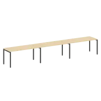 Metal System Quattro Р. ст. на 3 раб. места на П-образном м/к 40БП.СМ-3.4 Акация/Антрацит металл 4800*720*750