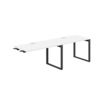 Стол-бенч комбо s-b-s с лючком Allegro / 2400×700×750 / Профиль О-образный: 70×20 Антрацит / Столешница: Белый / AG.194.WH.L.72.AN