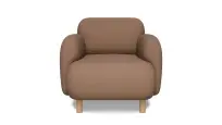 Кресло Wave Euroforma / Экокожа Nappa / Опоры Бук / Коричневый / 900×870×740