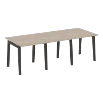 Onix Wood Стол переговорный (3 столешницы) OW.PRG-3.0 Белый бриллиант/Дуб светлый/Белый металл 2340×980×750