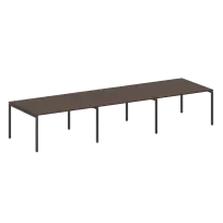 Metal System Quattro Перег. стол (3 столешницы) на П-оразном м/к 40БП.ПРГ-3.3 Акация/Антрацит металл 4200*1235*750