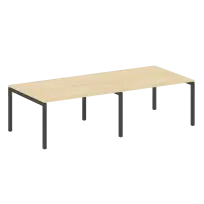 Metal System Quattro Перег. стол (2 столешницы) на П-образном м/к 50БП.ПРГ-2.3 Акация/Антрацит металл 2800*1235*750
