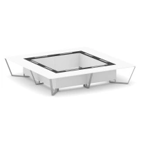 Стол для переговоров квадратный Steel Meet KM-PR.B.SP-20K2 / Тиквуд Светлый – Графит Глянец – Металл Серый / 4000×4000×750